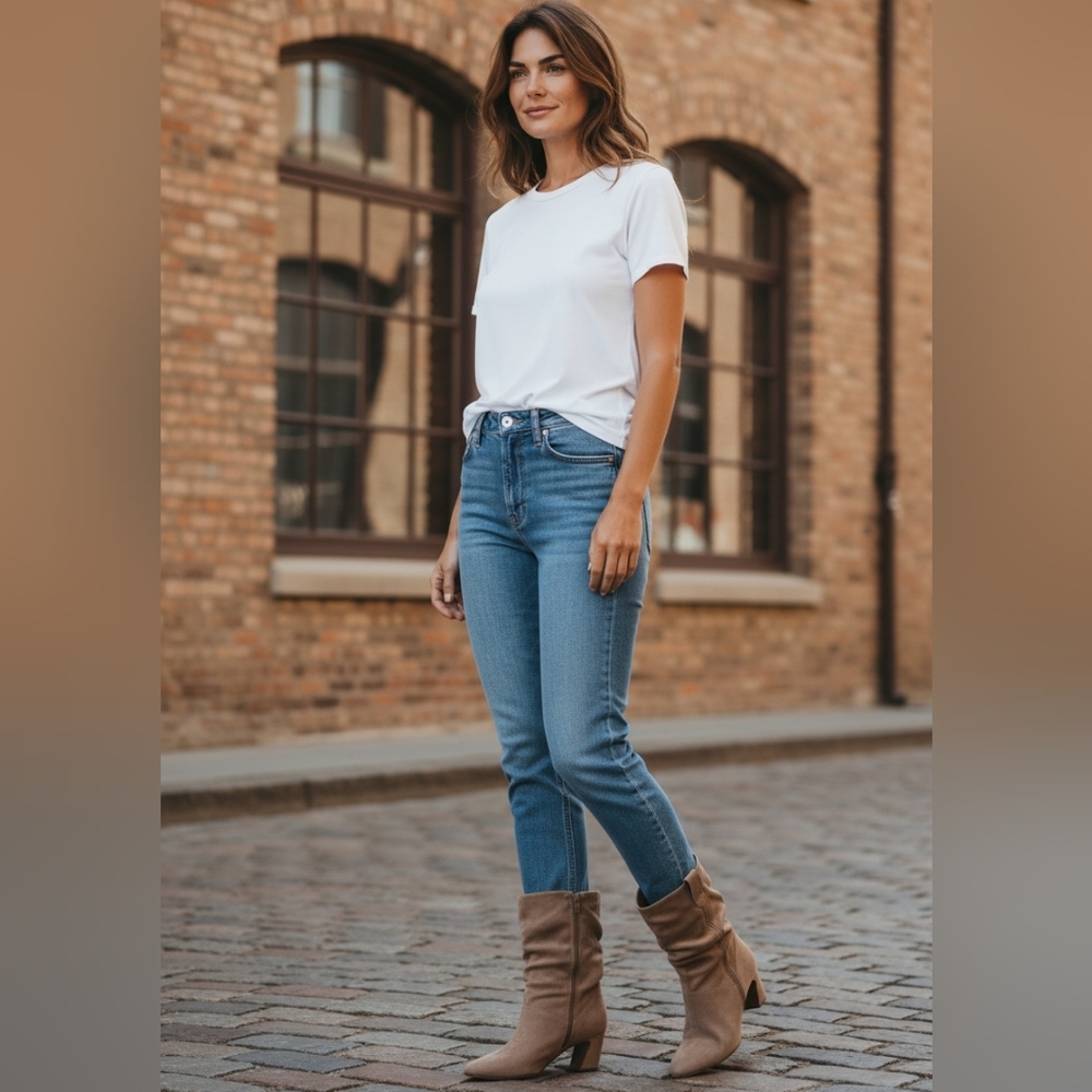 Kelly & Katie Galini Elegant Tan Suede Slouchy Women's Ankle Boots Fall Style